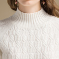 Alibaba China Custom Ladies Inverno Knit Cashmere Wool Sweater com padrão sólido